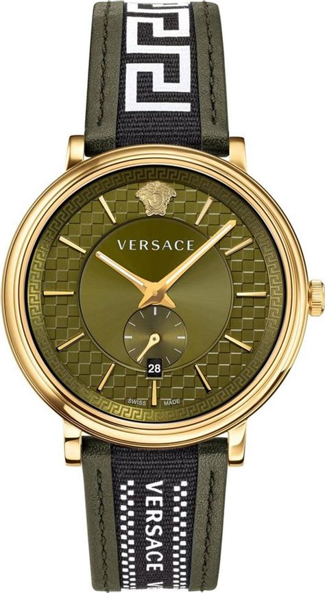 обзор часов versace schweizer uhr v-circle greca edition vebq01519|Versace Men's Swiss V Circle Greca Edition Green Leather Strap .